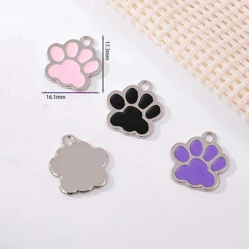 10 PCS/Package 16.1*17.3mm Aluminum-Magnesium Alloy White Footprint Jewelry Accessories Pendant