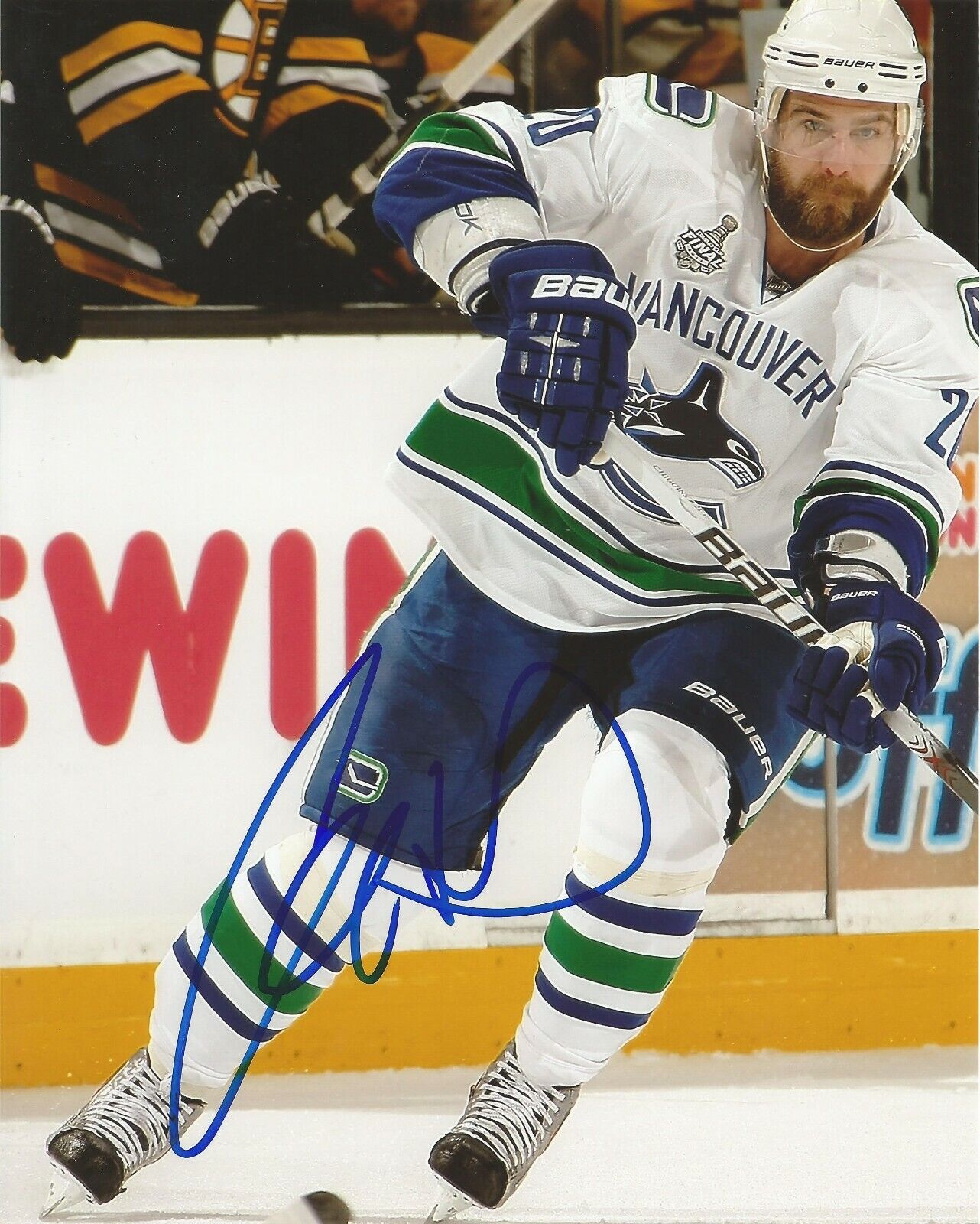 CHRIS HIGGINS SIGNED VANCOUVER CANUCKS 8x10 Photo Poster painting #3 with COA