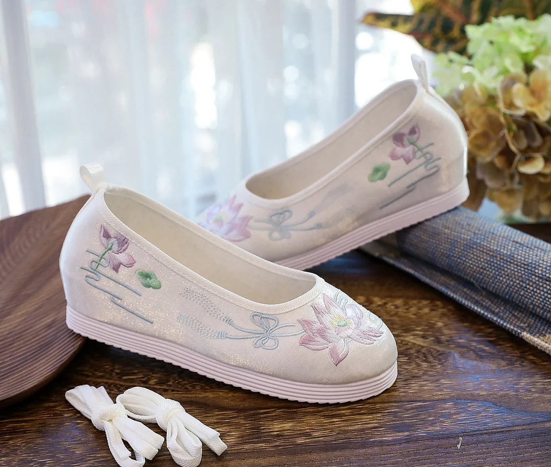 Zingj Zingj Shoes Round Head Spring And Autumn Ancient Style Students Embroidered Cloth Shoes Ancient Costume Stage Play Dance Shoes Women's Shoes Single Shoes