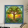 Glass Painting-Tree Of Life - 14CT Stamped Cross Stitch 40*40cm/15.75*15.75in