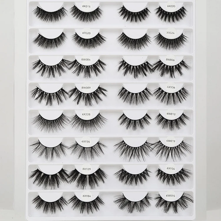 3D Faux Mink Full Strip False Eyelashes | 0.07mm | 5&ndash;25mm Mixed Length | Natural Long Style | 1 Pair