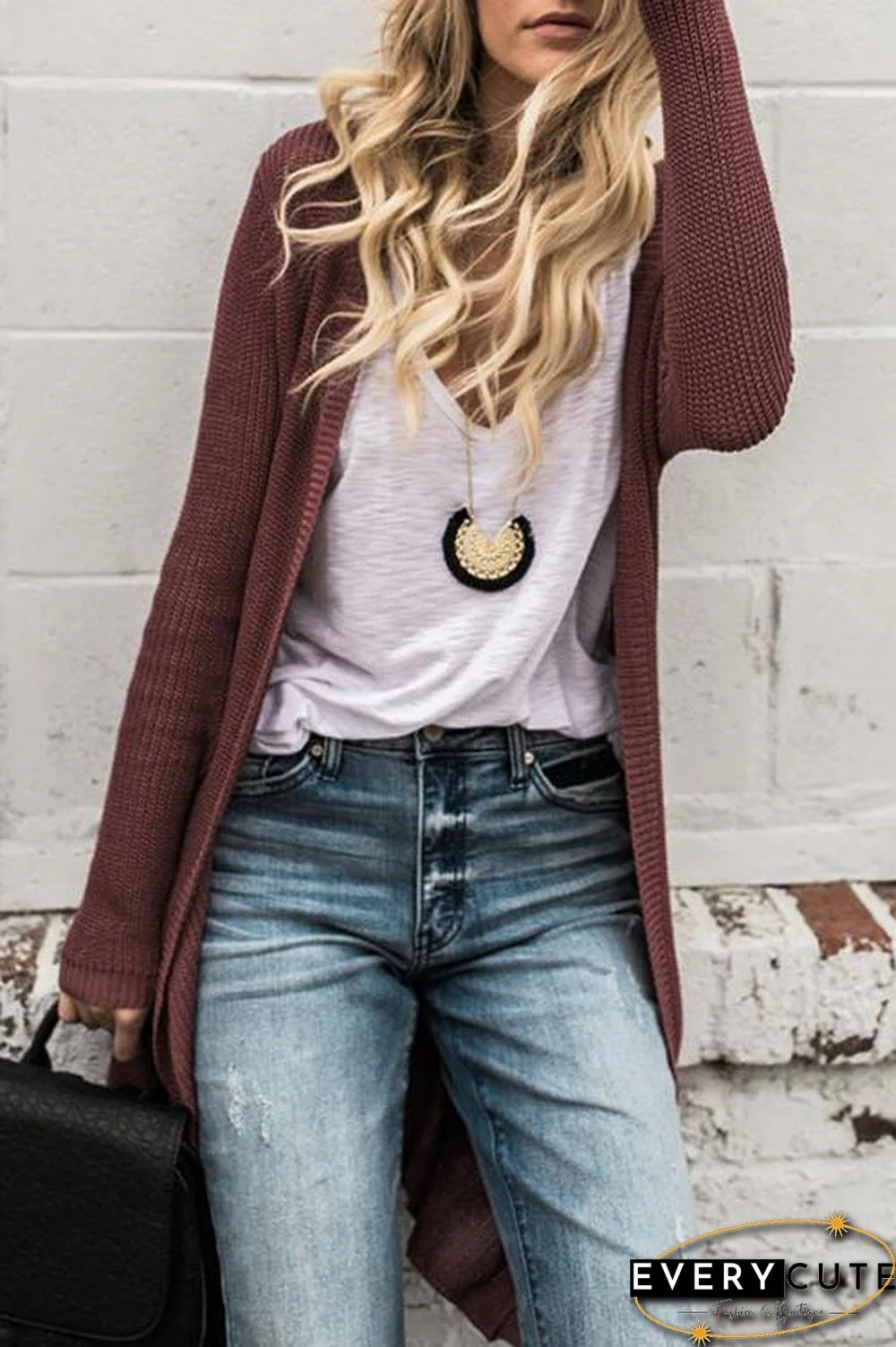Solid Color Long Loose Sweater
