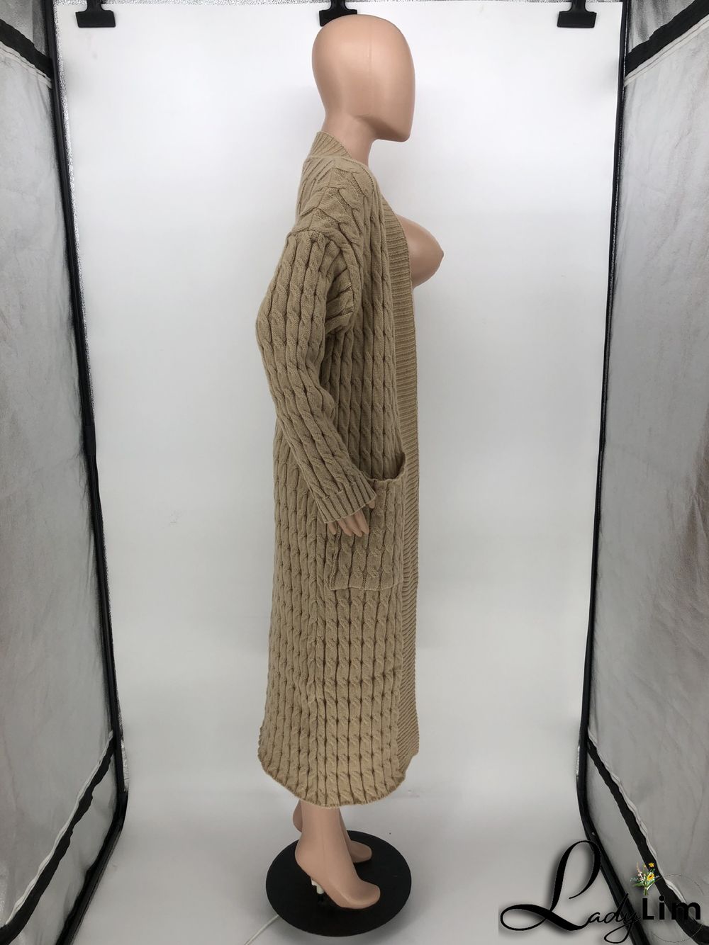 Women Winter Long Sleeve Plush Long Sweater Jacket