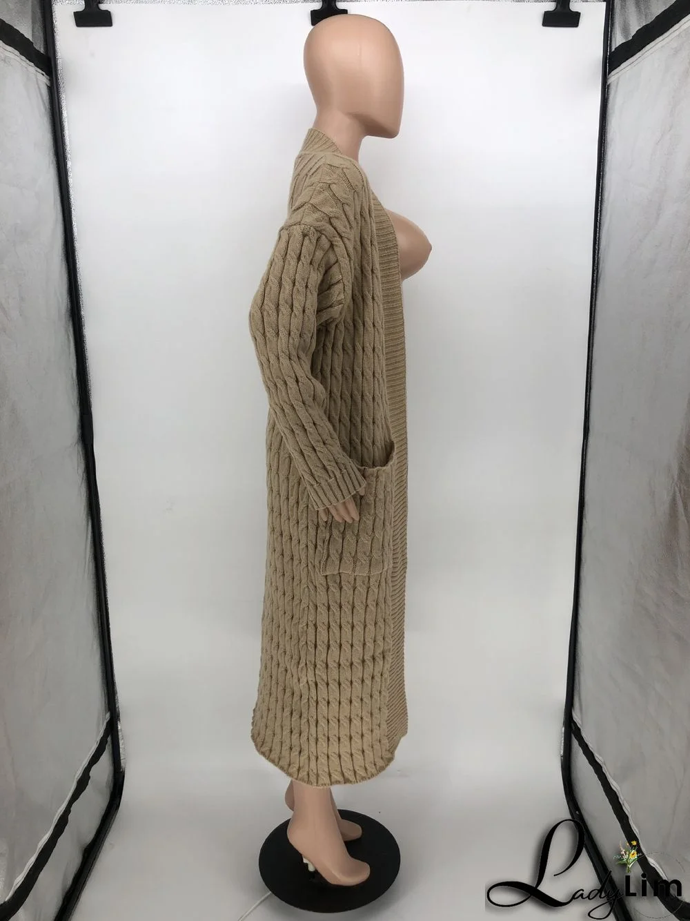 Women Winter Long Sleeve Plush Long Sweater Jacket