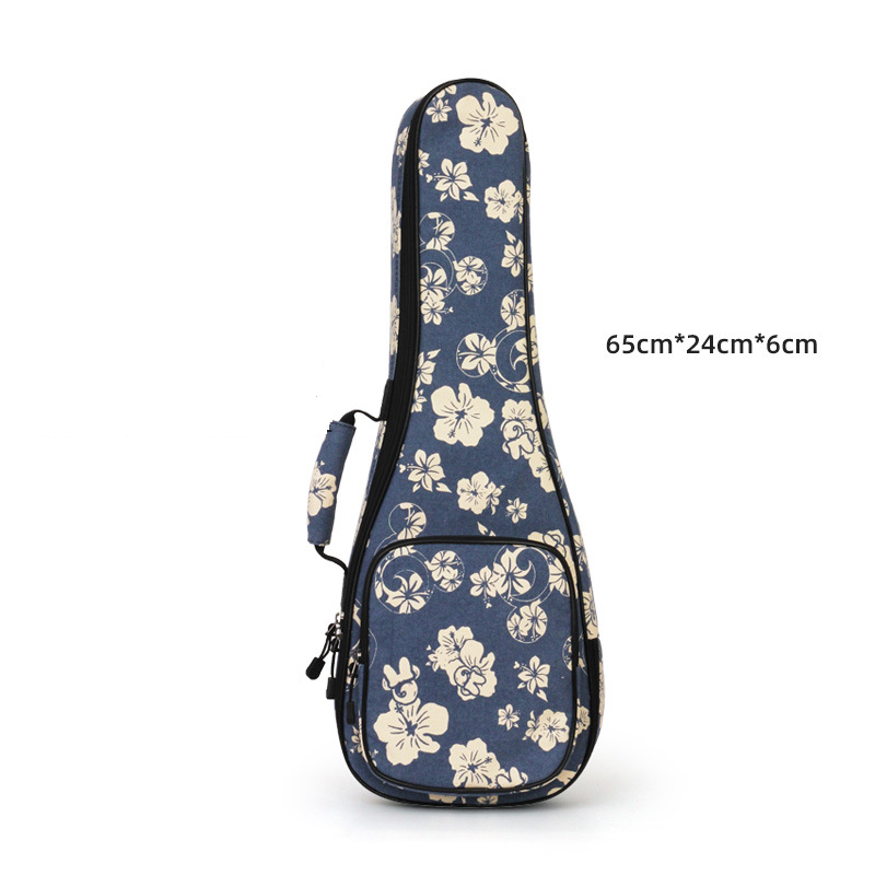 21 23 26 Inch Ukulele Bag Waterproof Backpack Thicken Dustproof Shockproof Padding Cotton Pad Ethnic Style Flower Guitar Handbag Back to School