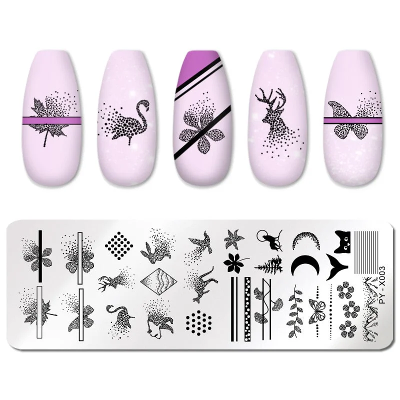 PICT YOU Valentine's Day Nail Stamping Plates Rose Flower Love Pattern Nail Art Plate Overprint Stamp Stencils Design Molds-Nail Inspo