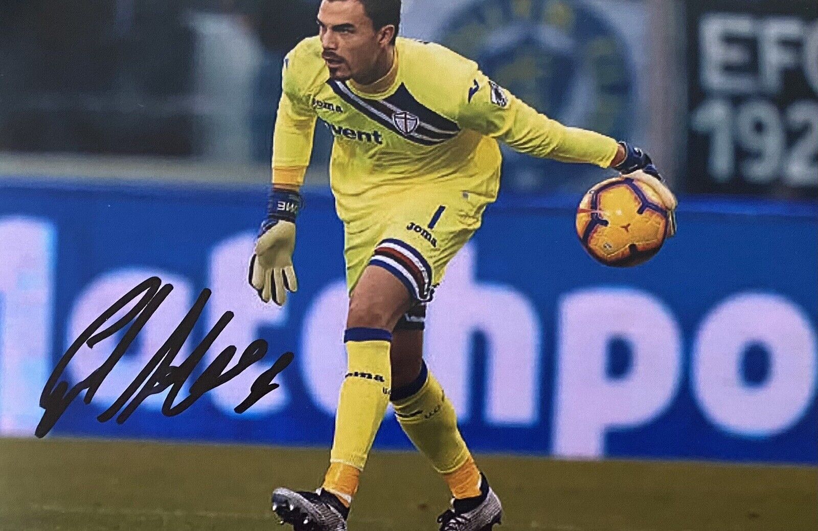 Emil Audero Hand Signed Sampdoria 6X4 Photo Poster painting 3