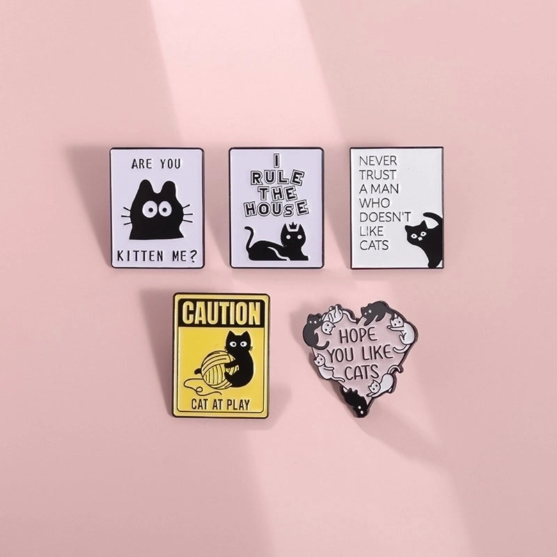 Cartoon Style Cute Cowboy Style Letter Cat Alloy Stamping Stoving Varnish Plating Unisex Brooches