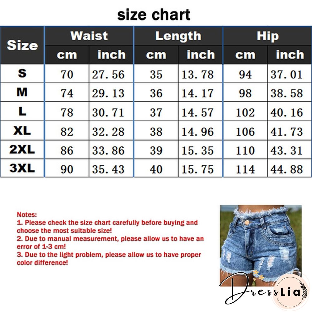 XXS Womens Fashion Summer Shorts jeans high waist skinny denim slim fit distressed casual