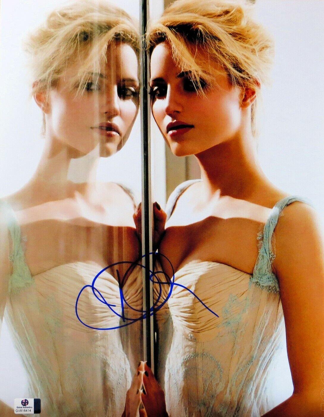 Dianna Agron Signed Autographed 11X14 Photo Poster painting Sexy Close-up near Glass GV816414