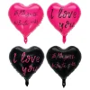 50PCS Valentine's Day I LOVE YOU English Chinese 18" Hearts Aluminum Film Balloons Ceremony Party Decor
