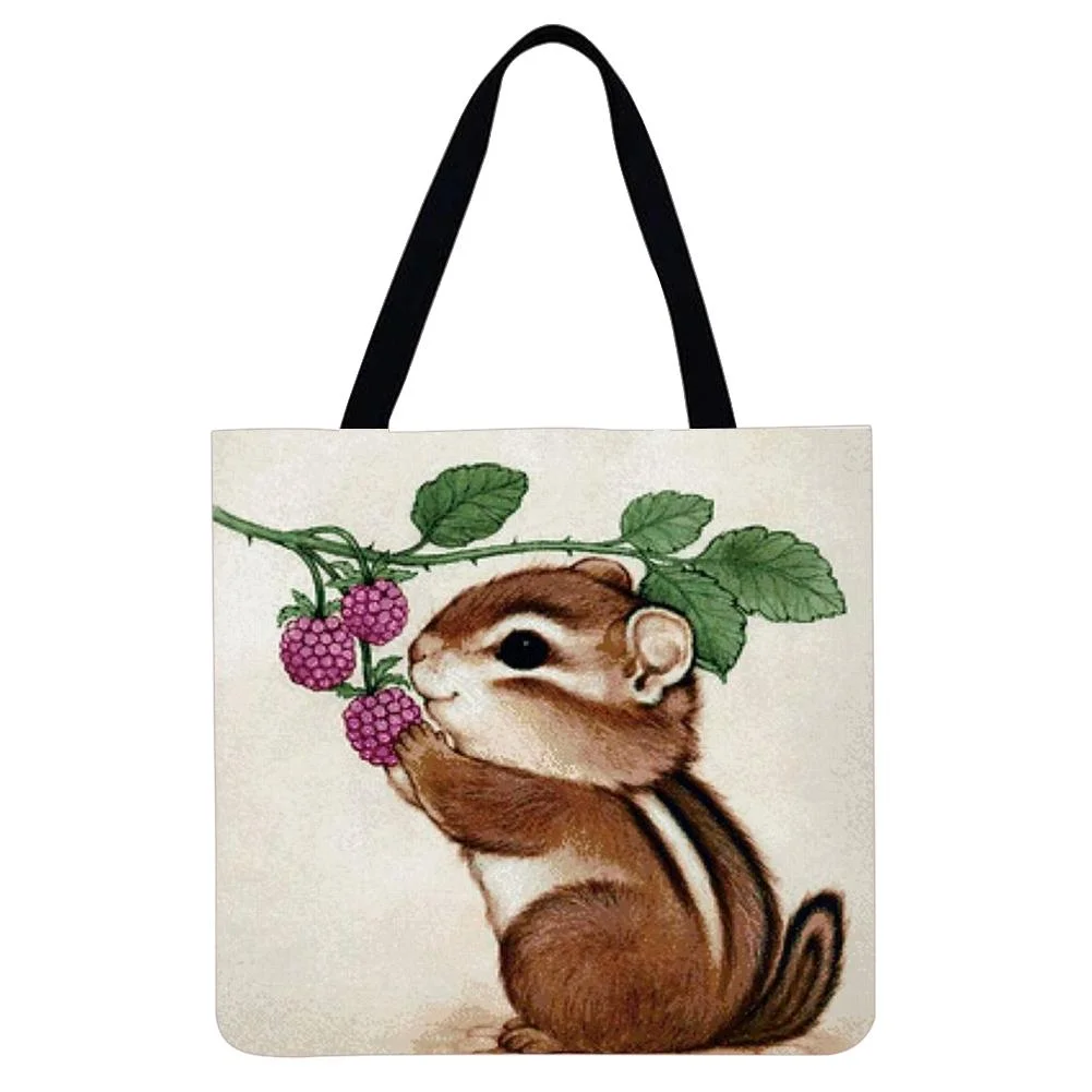 Linen Tote Bag - Squirrel