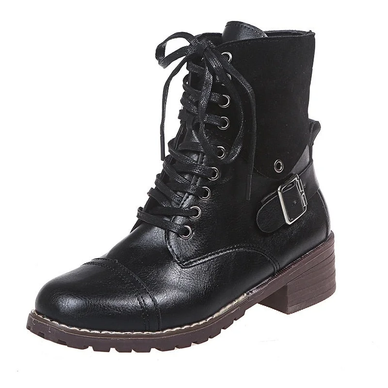 2021 Boots Women Shoes for Winter Boots Fashion Shoes Woman Casual Autumn Leather Botas Mujer Female Ankle Boots Women