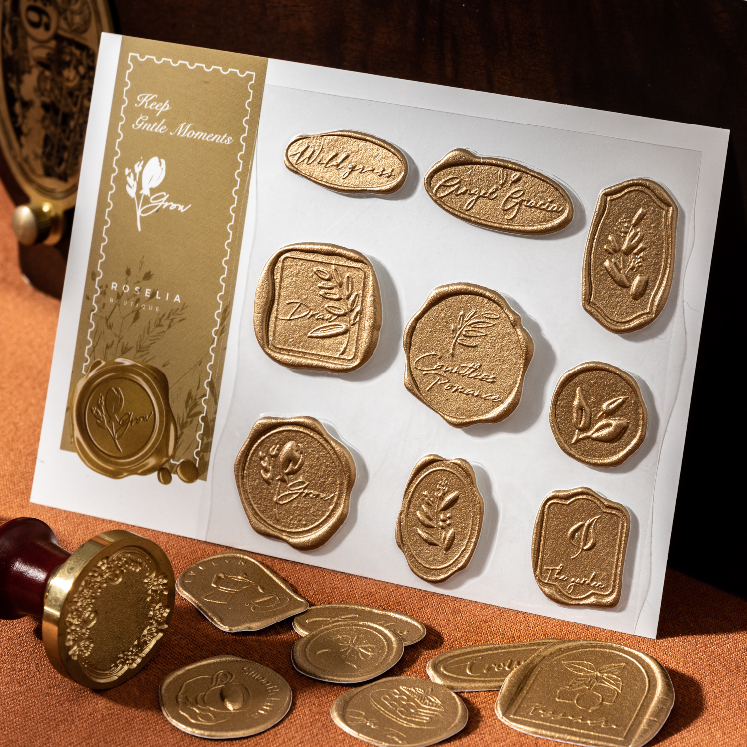 스티커 - 소중한 순간을 포착하세요 시리즈 빈티지 플라워 파이어 페인트