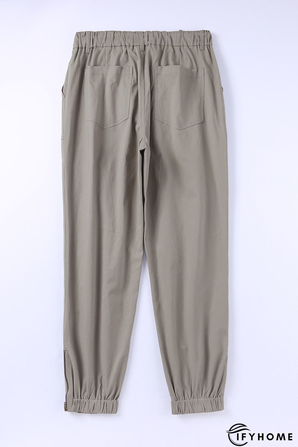 Green Slim Fit Pocketed Twill Jogger Pants | IFYHOME
