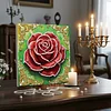 DIY Pearl Painting Red Roses for Home Decor with Frame(25x25cm)