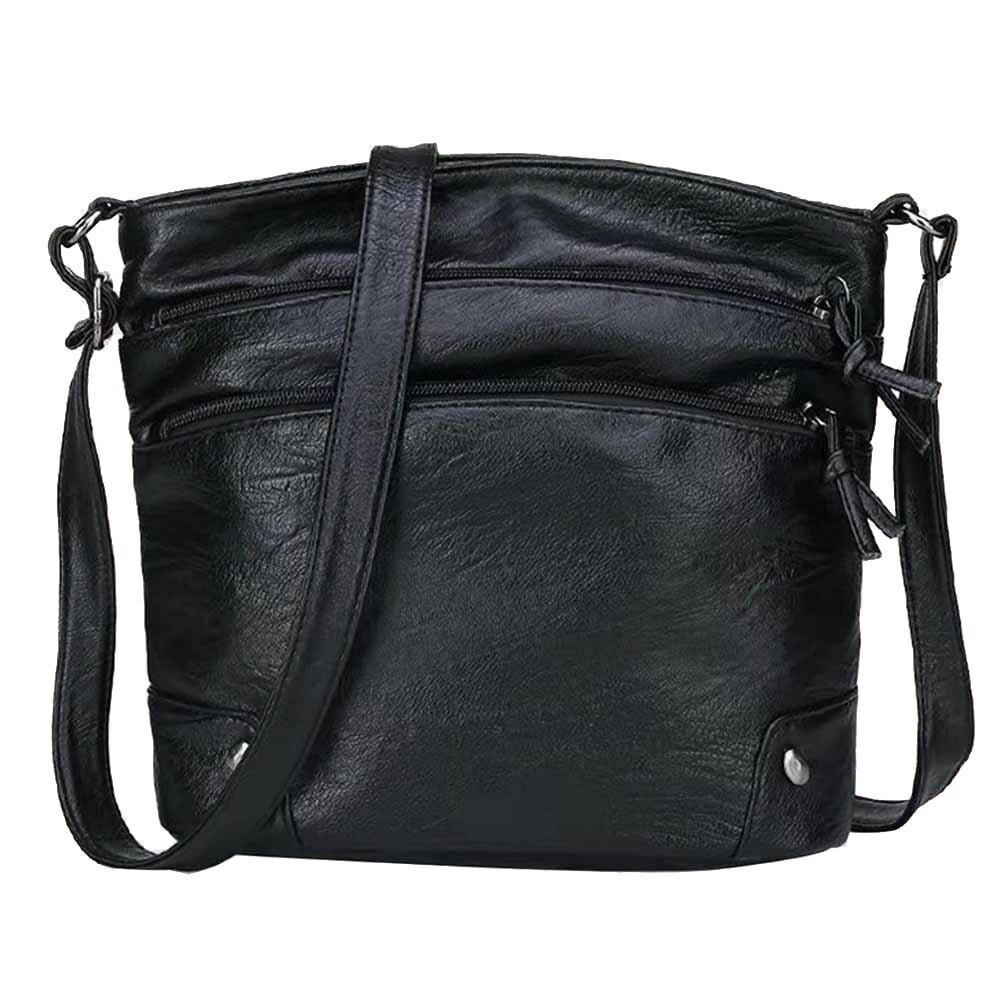 Fashion Women PU Leather Shoulder Crossbody Messenger Bag Casual Ladies Solid Color Small Handbags Purse