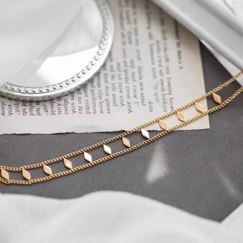 Casual Minimalist Rhombus Titanium Steel Choker