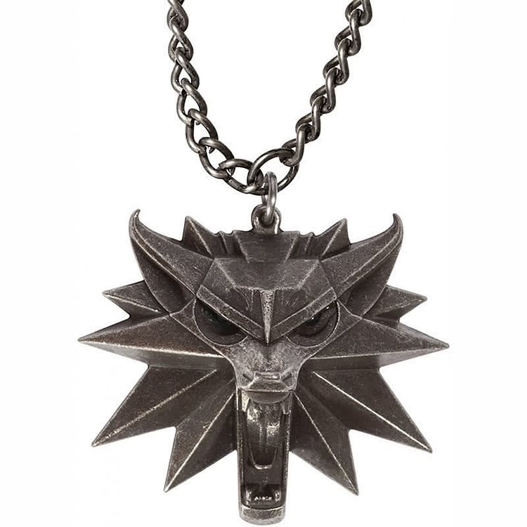 The Witcher III - Wild Hunt White Wolf Medallion Necklace