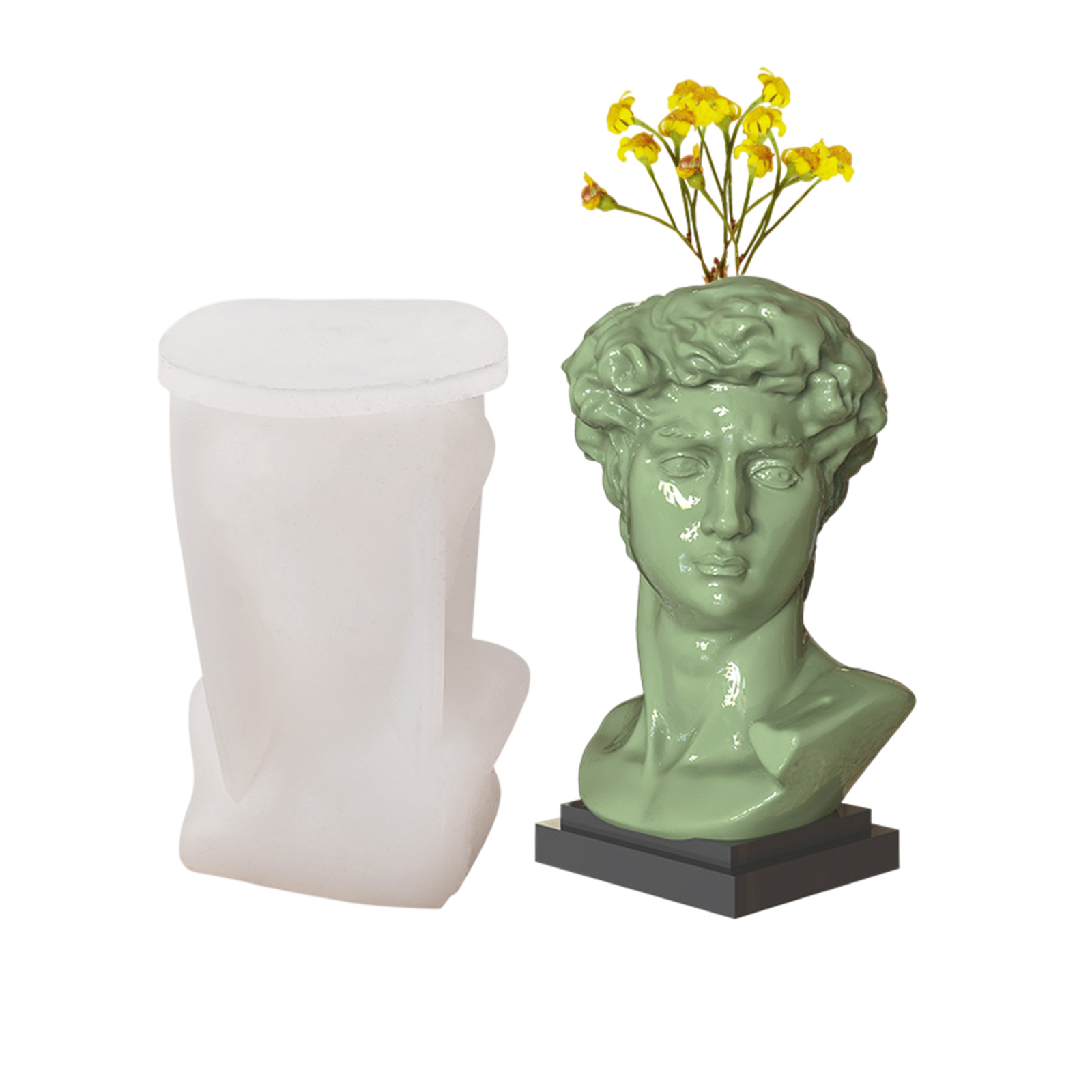 

Flowers Vase Succulent Planter David Sculpture Mold for Home Office Decor, 501 Original