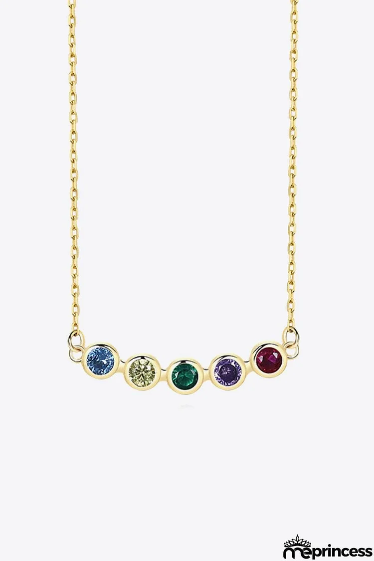 925 Sterling Silver Rainbow Cubic Zirconia Necklace