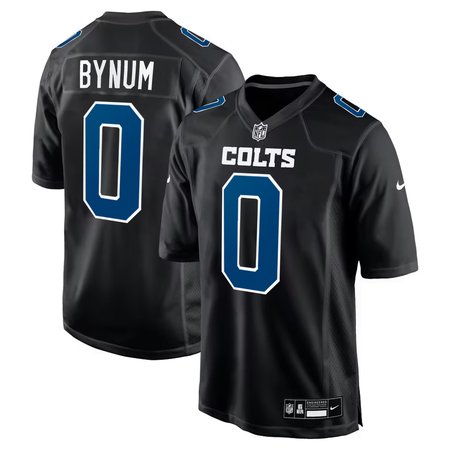Men's Indianapolis Colts #0 Camryn Bynum  Carbon Black Fashion Game Jersey