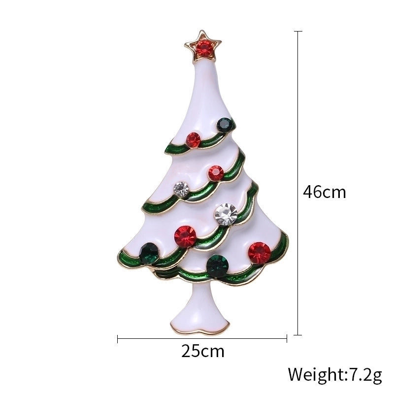 Fashion Pin Christmas Tree Alloy Inlay Rhinestones Women’S Brooches