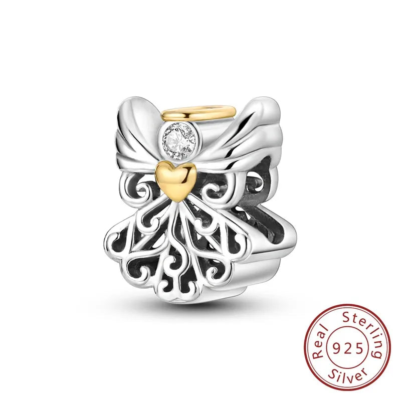 1 Piece 20.3*13.9mm 925 Sterling Silver Zircon Infinity Moon Pendant Beads Jewelry Accessories