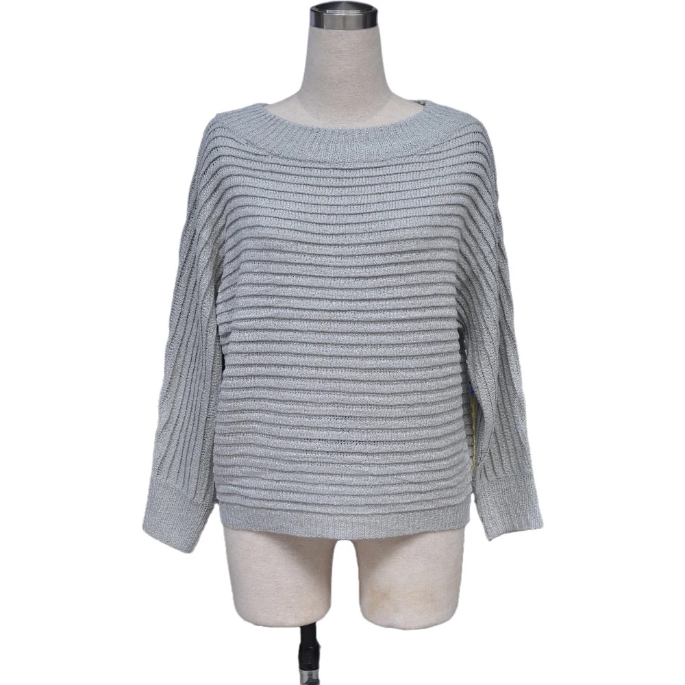 Fitshinling Off Shoulder Women's Knitwear Sweater Batwing Sleeve Oversize Jumper Autumn Winter Bohemian Pullover Sweaters Sale