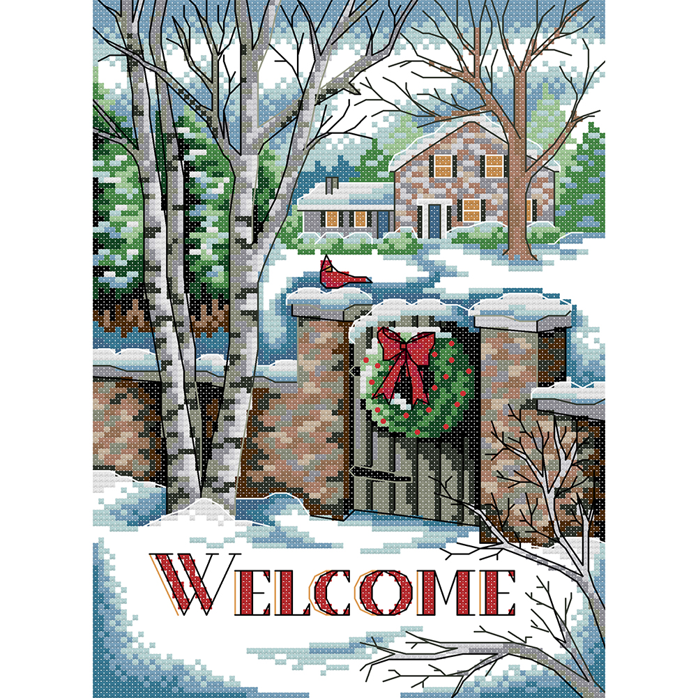 

Welcome - 14CT Stamped Cross Stitch - 21*30CM, 501 Original