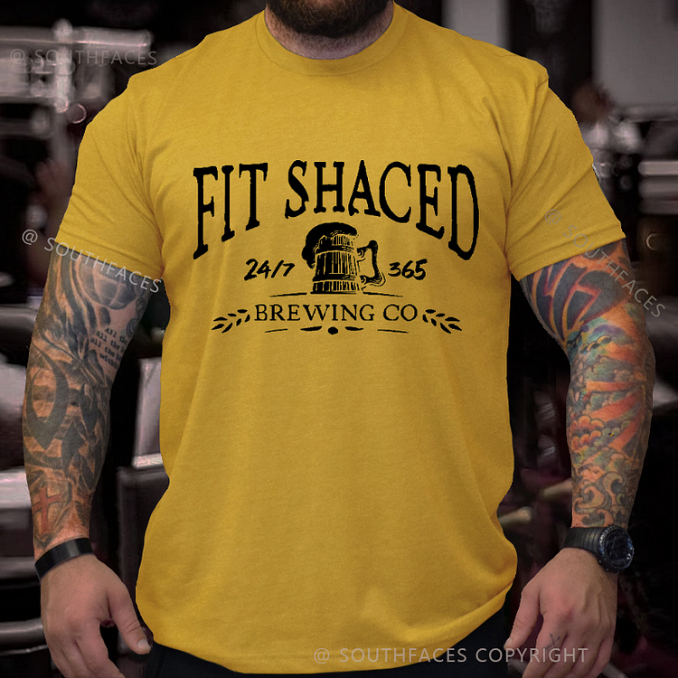 Fit Shaced 24/7 365 Brewing Co Funny St. Patrick's Day T-shirt