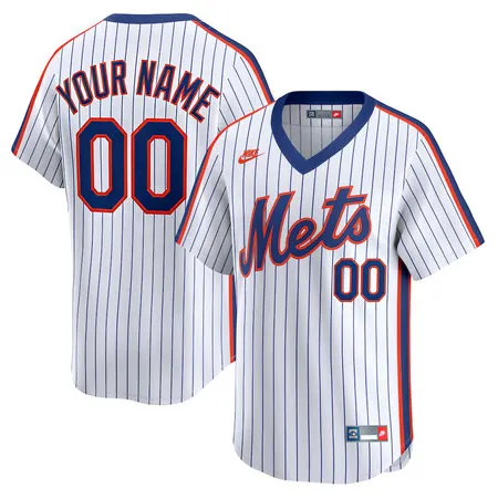 Youth New York Mets Nike White Cooperstown Collection Limited Custom Jersey