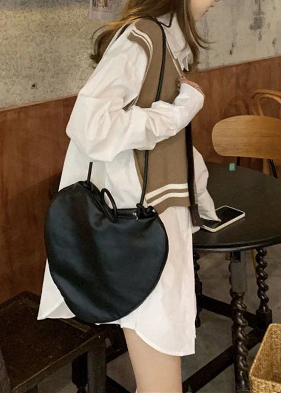 Casual Coffee Peter Pan Collar Patchwork Vest Shirt Top Spring