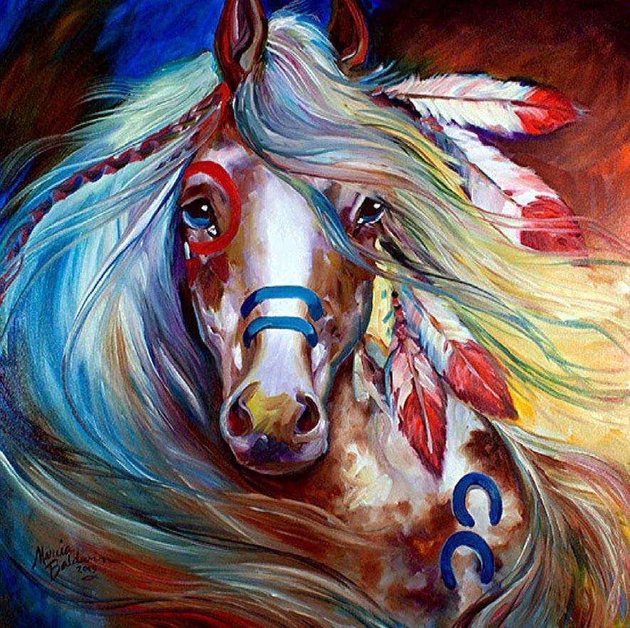 Full Round Diamond Painting - Tired Horse(30*30cm)