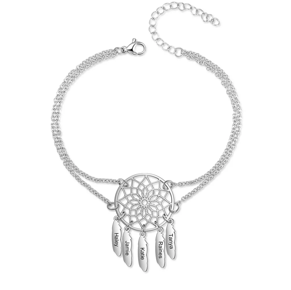 Personalisierter 5 Namen Traumfänger-Armband n5 Kettenmachen