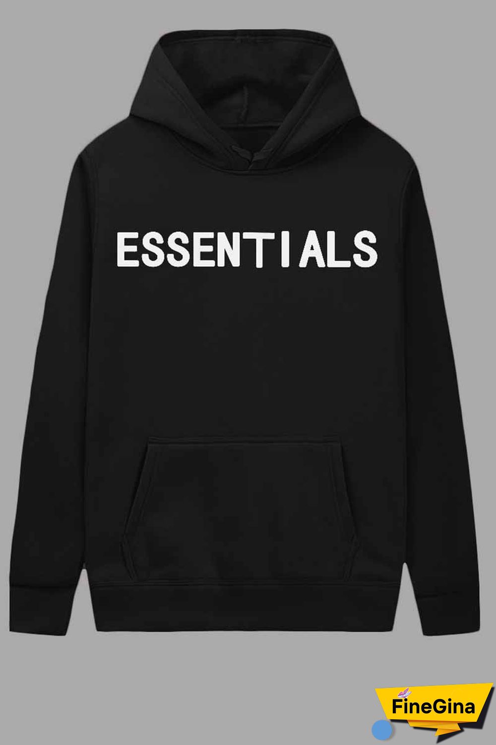 Black Sportswear Print Letter Hooded Collar Tops