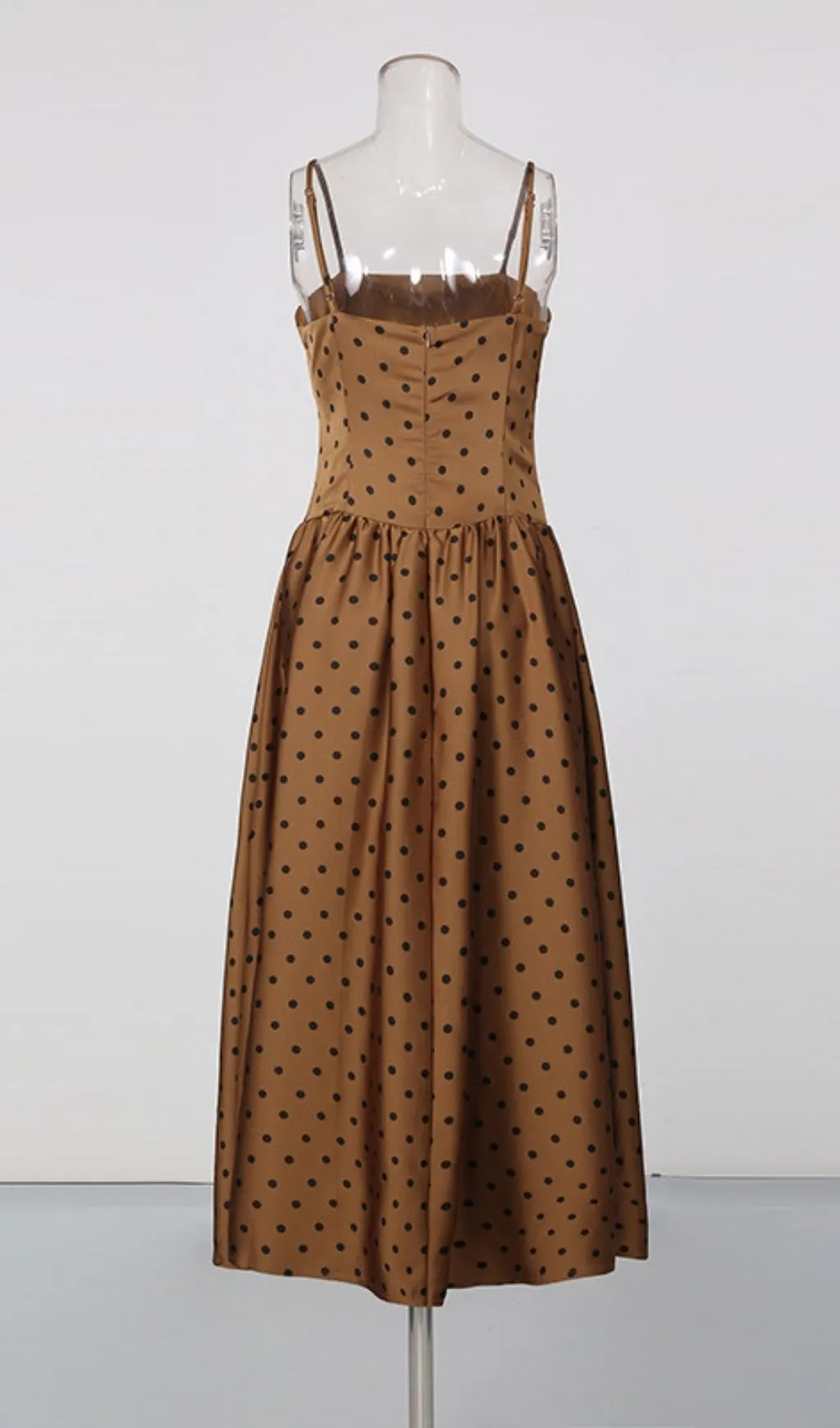 dot maxi dress in brown & ivory dot majorelle Altar'd State | Johanna Strapless Polka Dot Maxi Dress | BROWN-IVORY | Material: 100% Cotton