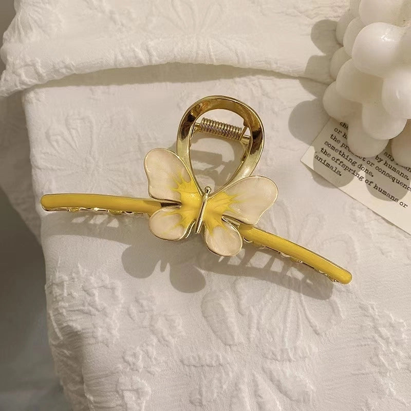 Metal Grab Clip Elegant Bow Hairpin Back Head Large Shark Clip French Pearl Clip Hair Accessories