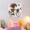 Girls Bicycle-11CT Stamped Cross Stitch 40*40cm/15.75*15.75in