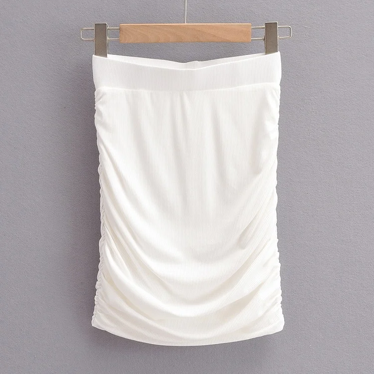 Ueong New Fashionable Wrinkle Stretch Slim Solid Color Skirt Summer Skirt Temperament Light Mature Bagged Hip Skirt Woman
