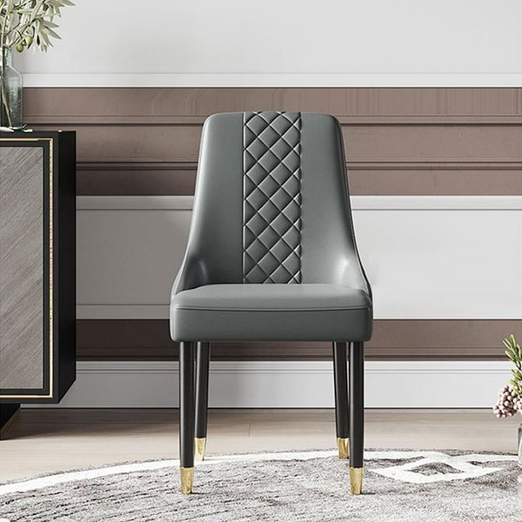 Homemys Modern Dark Grey Cushioned Dining Chair