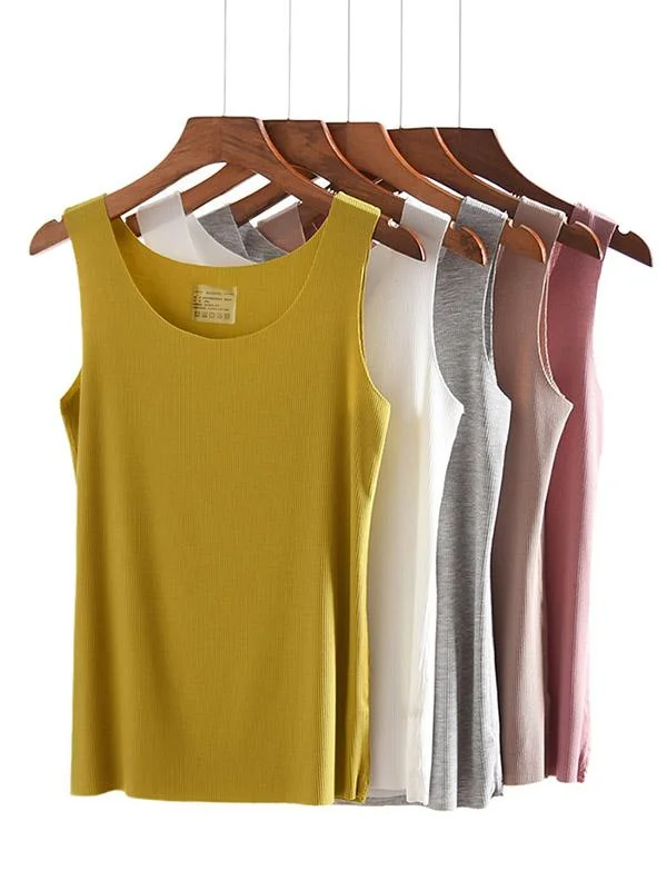 Comfortable Pure Color Sleeveless Vest