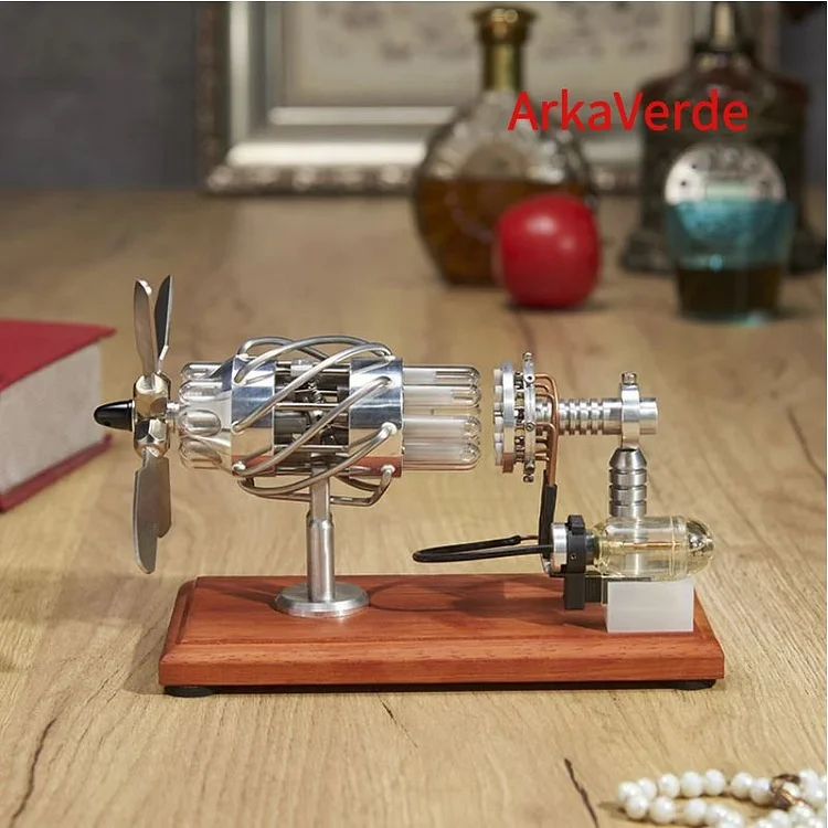 ArkaVerde Handmade Mechanical Aircraft model Stirling engine model