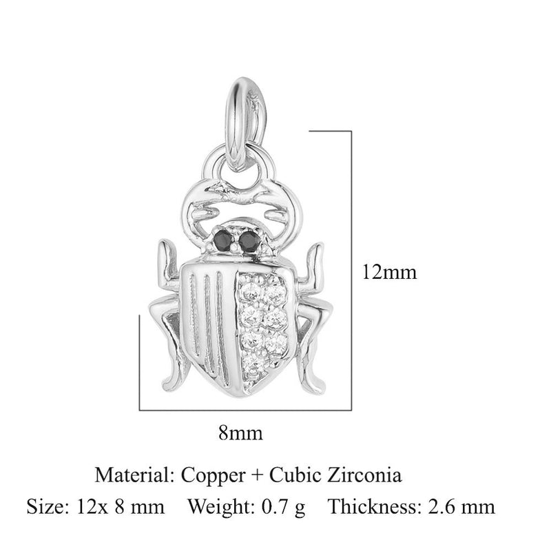 3 Pieces Copper Zircon 18K Gold Plated Pentagram Heart Shape