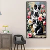 Diamond Painting - Full Round Drill - Cat and Flowers(Canvas|40*70cm)
