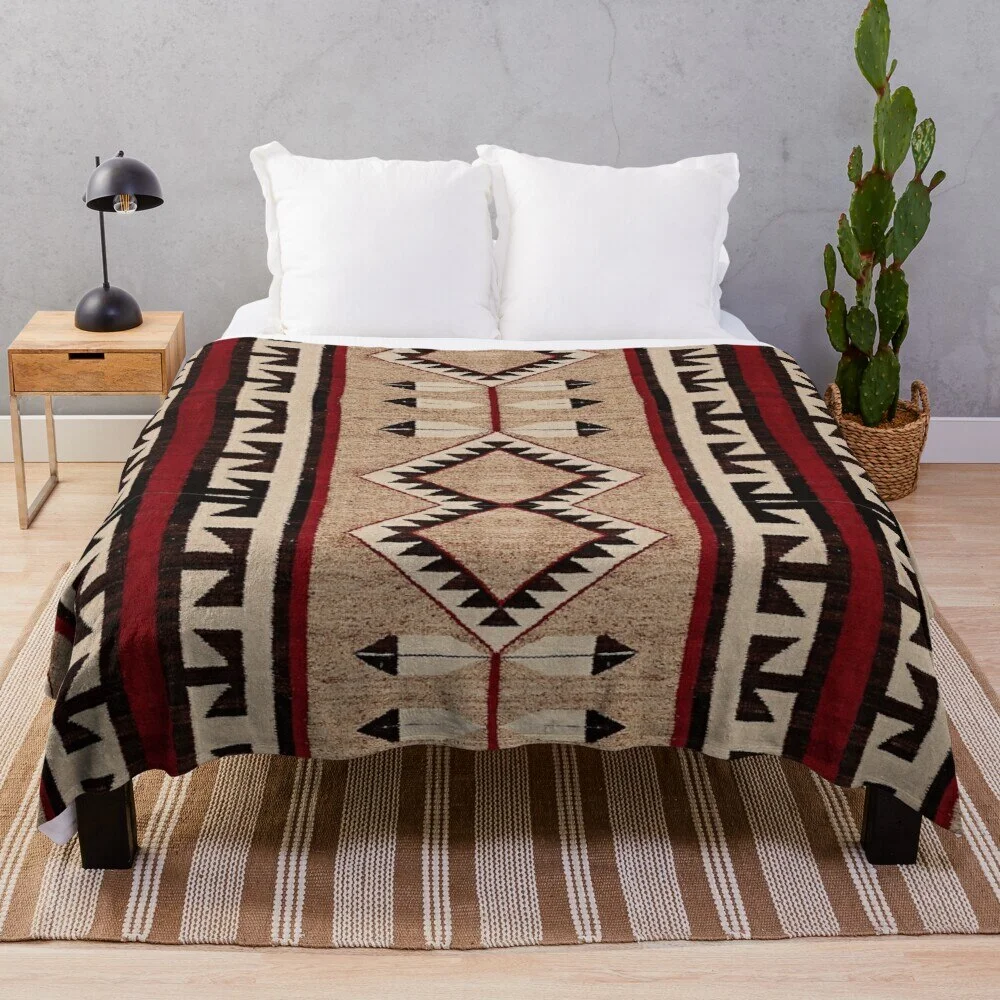 Athvotar Navajo Pattern Throw Blanket, Fleece Blanket Super Soft Cozy Lightweight Comfort Warm for Sofa Bed Couch Queen King Size