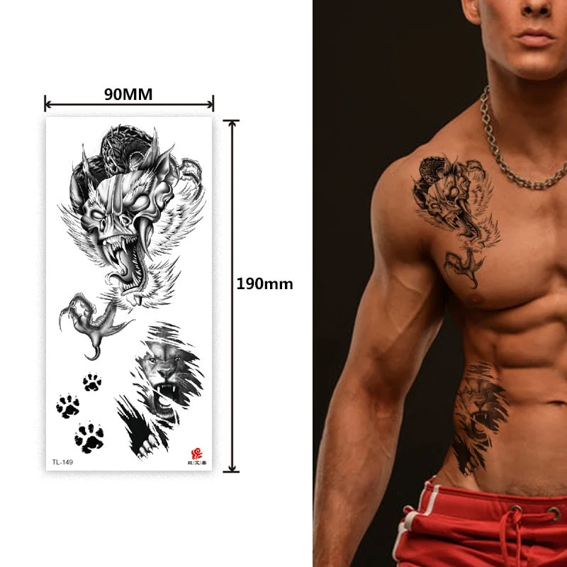 Animal and plant totem flower butterfly bird fox body arm waterproof men and women healthy natural temporary tattoo stickers