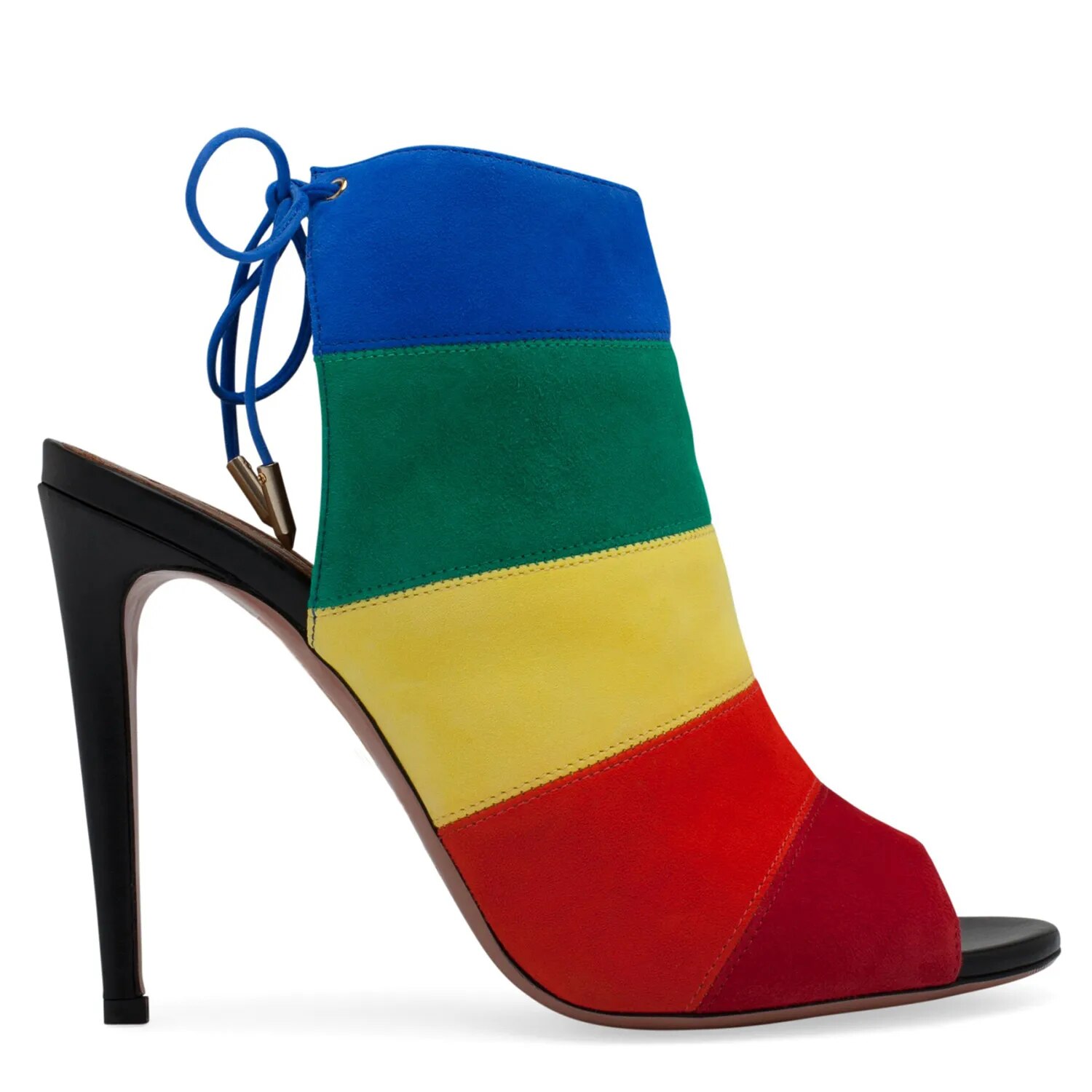 TAAFO Rainbow Stiletto High Thin Heels Slingbacks Women Ankle Boots Peep Toe Booties Ladies Shoes