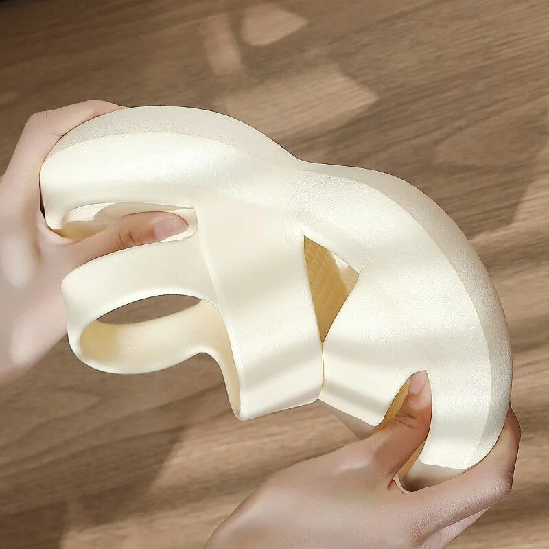 Summer Women Flip Flops Slippers Solid Thick EVA Platform Non-Slip Heel Sandals Home Outdoor Beach Couples Men's Ladies Shoes