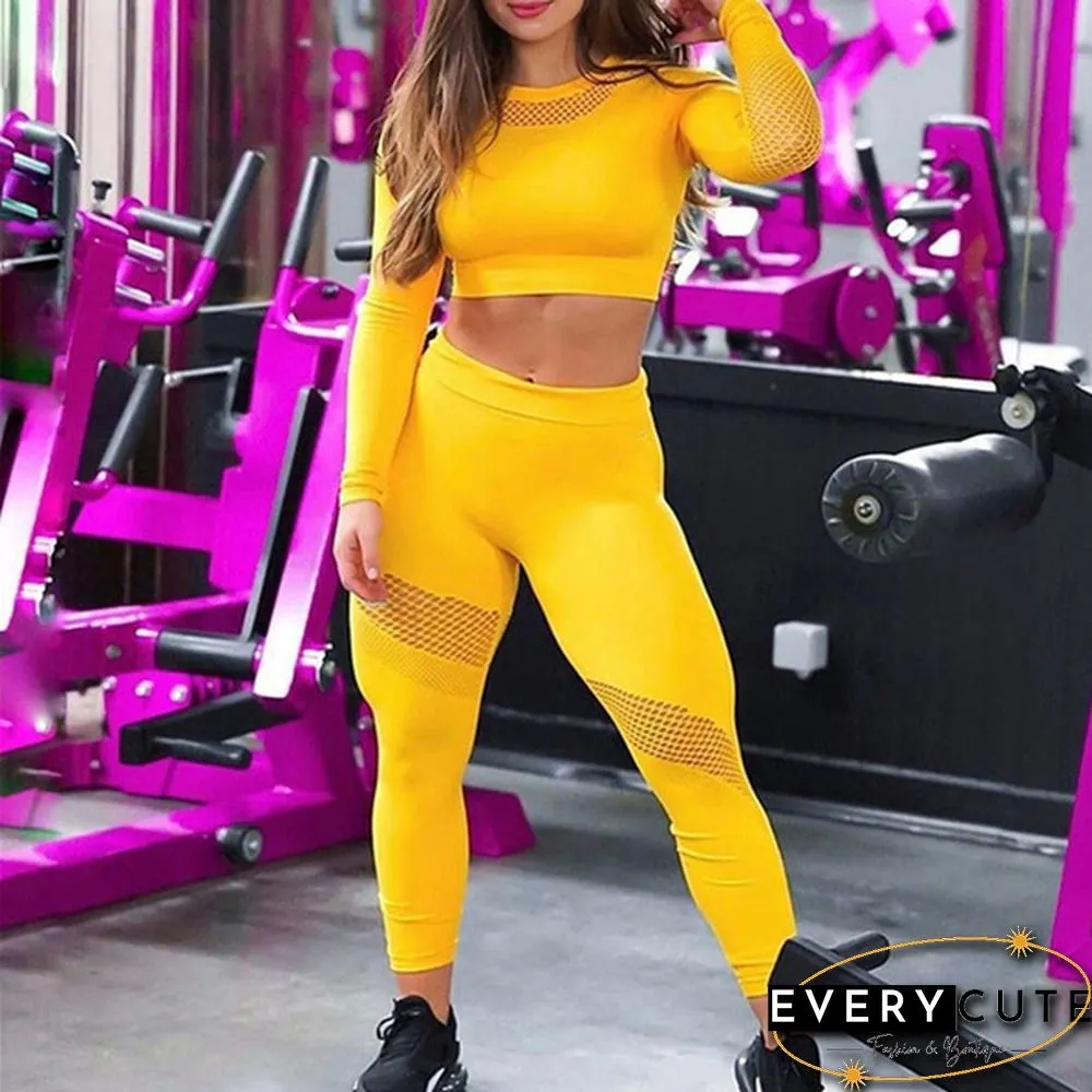 Womens Seamless Yoga Suit Activewear Long Sleeved Crop Top Fitness Leggings Christmas